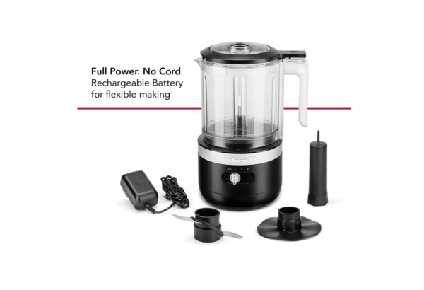KitchenAid Cordless Chopper, 5 Cups / 1.18 Litre (KFCB519BM) - Image 3