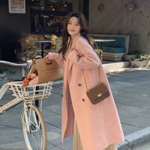 Womens Stylish Mid-length Slimming Wool Coat
