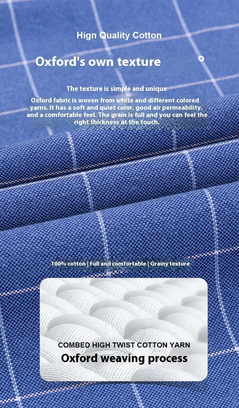 Men's Cotton Plaid Long-sleeved Oxford Casual Shirt 5 Men's Cotton Plaid Long-sleeved Oxford Casual Shirt - Image 5