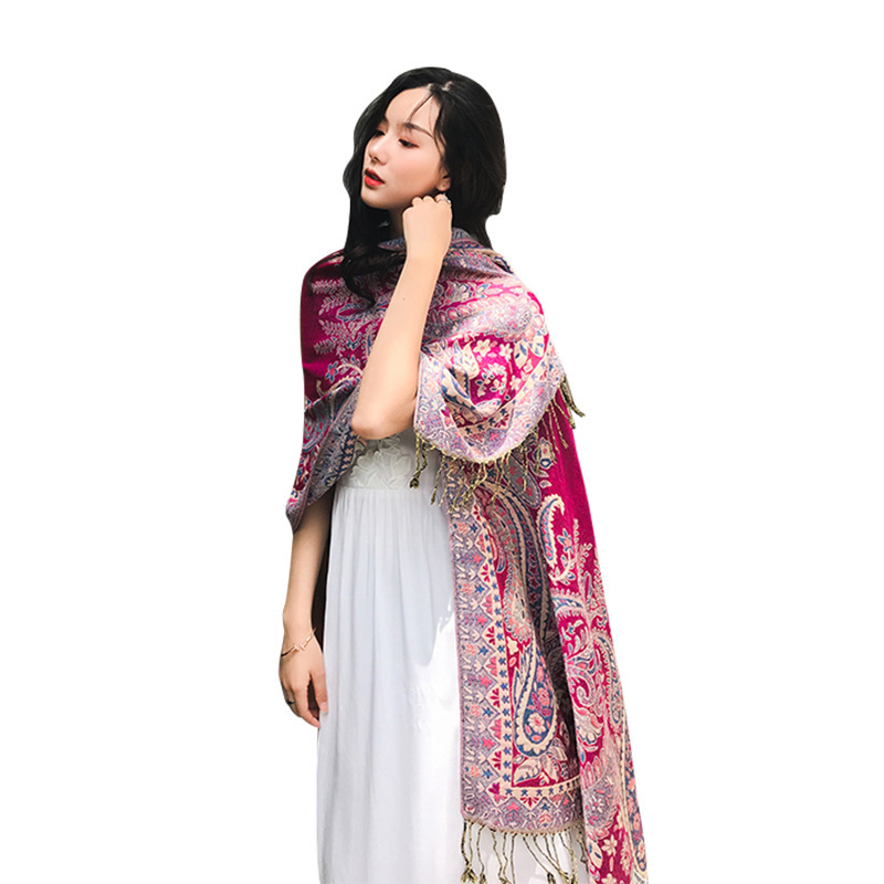 Cashew Pattern Long Jacquard Scarf Ethnic-style Shawl For Women 10 Cashew Pattern Long Jacquard Scarf Ethnic-style Shawl For Women - Image 10