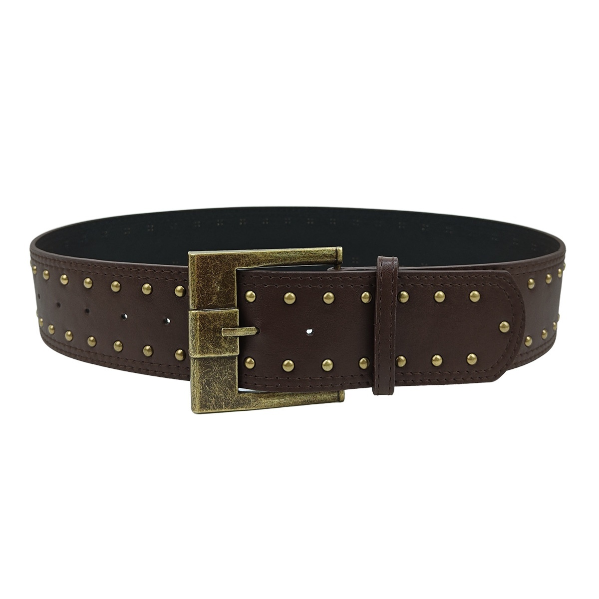 Women's Retro Punk Style Leather Belt With Rivet Decorations 4 Women's Retro Punk Style Leather Belt With Rivet Decorations - Image 4