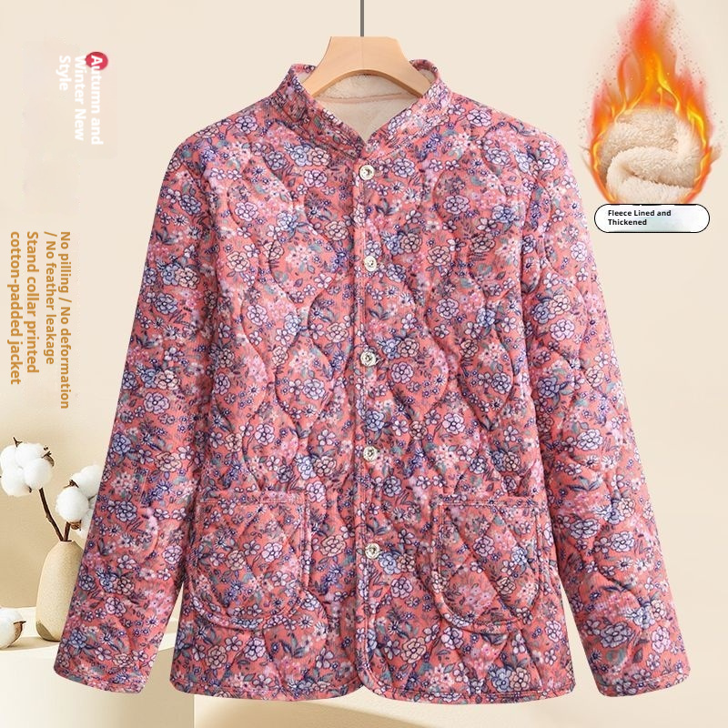 Moms Fashionable Floral Warm Padded Cotton Jacket 2 Moms Fashionable Floral Warm Padded Cotton Jacket - Image 2