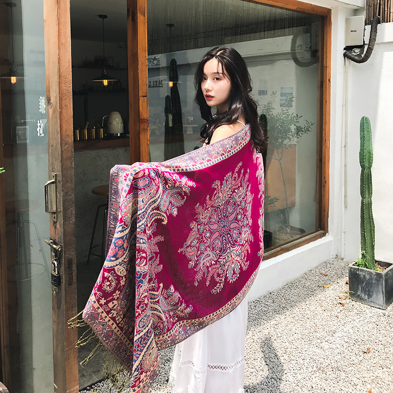 Cashew Pattern Long Jacquard Scarf Ethnic-style Shawl For Women 6 Cashew Pattern Long Jacquard Scarf Ethnic-style Shawl For Women - Image 6