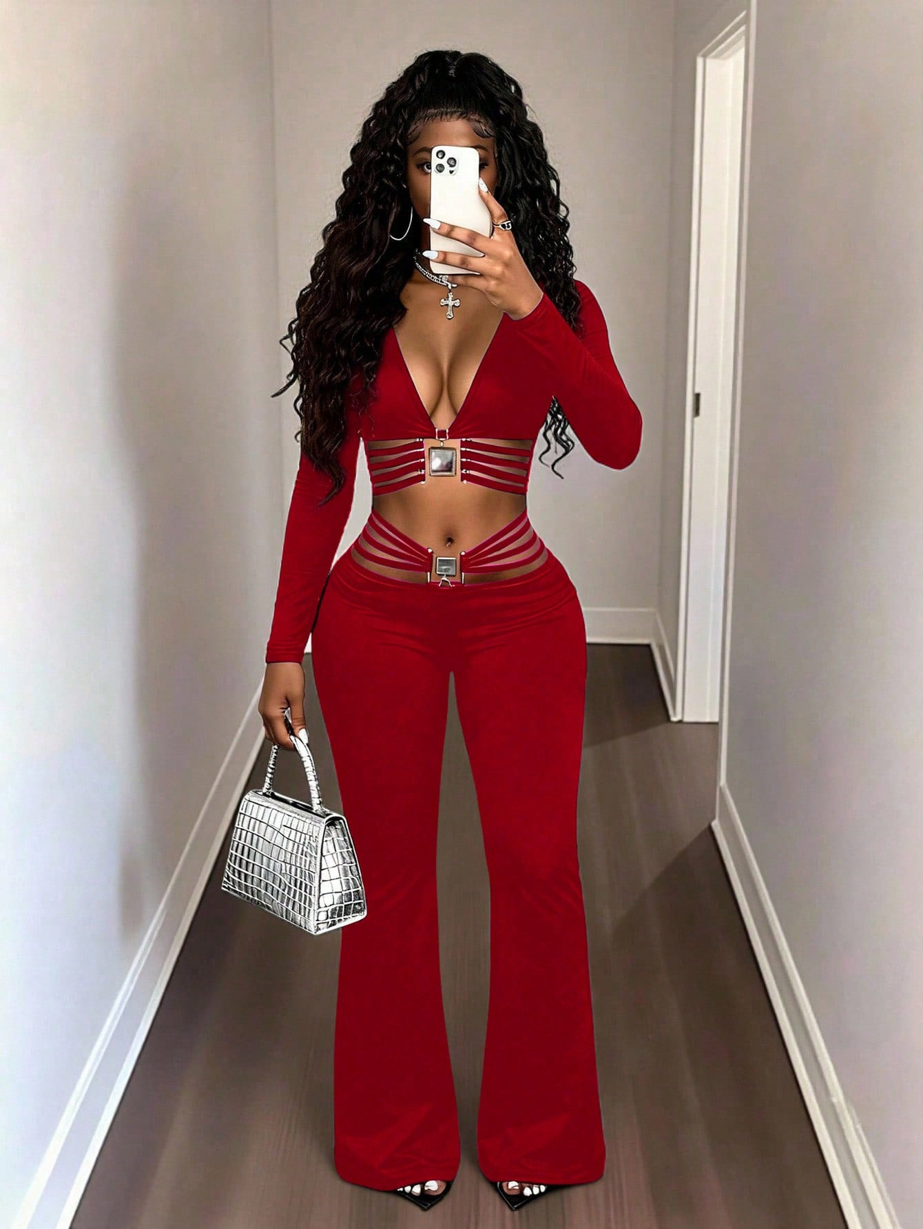 Black High-waist Flared Pants With Tummy-control And Butt-lifting Features 4 Black High-waist Flared Pants With Tummy-control And Butt-lifting Features - Image 4