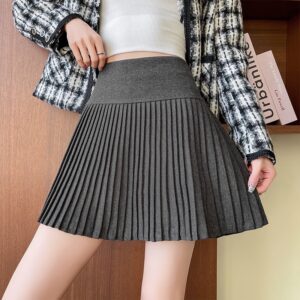Women's Winter Thickened Pleated Midi Skirt