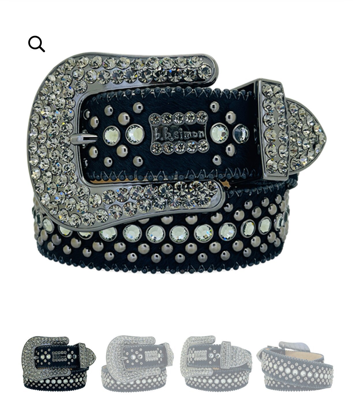 New Rhinestone Belt With Top-grain Leather Unisex 2 New Rhinestone Belt With Top-grain Leather Unisex - Image 2
