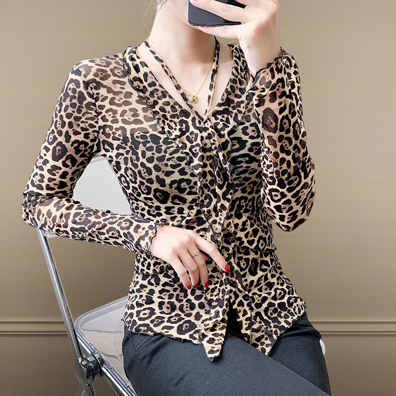 Fashionable Sheer Mesh Floral Long-Sleeve Top For Women 7 Fashionable Sheer Mesh Floral Long-Sleeve Top For Women - Image 7