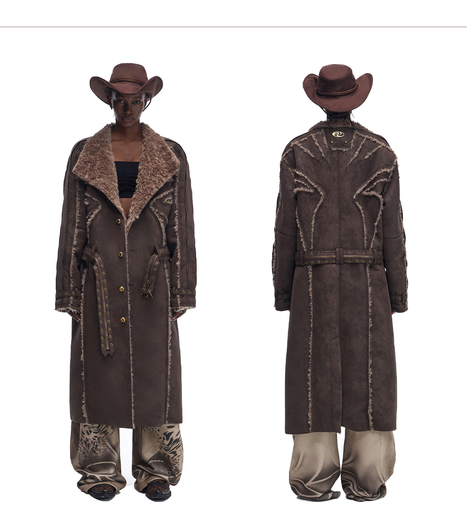 All-in-one Eco-friendly Suede Lambswool Long Coat 4 All-in-one Eco-friendly Suede Lambswool Long Coat - Image 4