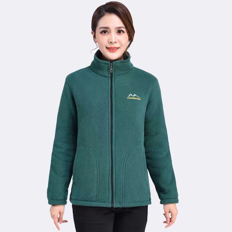 Women's Thickened Zip-up Stand-collar Loose Sports Jacket 8 Women's Thickened Zip-up Stand-collar Loose Sports Jacket - Image 8