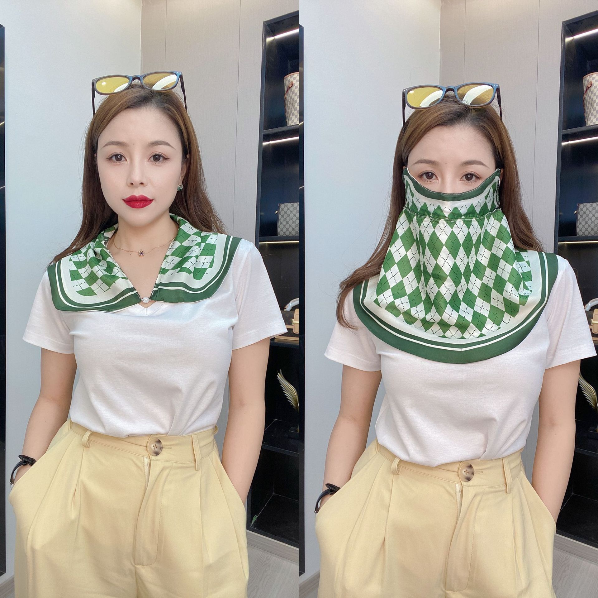 Female Printed Breathable Eye Corner Protection Summer Sunscreen Mask 9 Female Printed Breathable Eye Corner Protection Summer Sunscreen Mask - Image 9