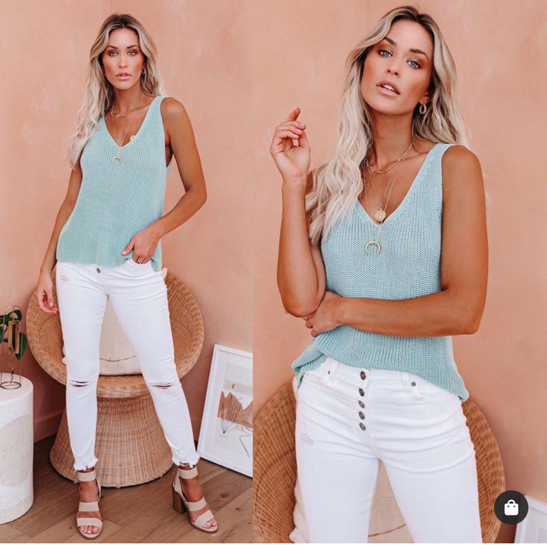 Fashionable Strap Vest Home Ice Silk Knitted Women 8 Fashionable Strap Vest Home Ice Silk Knitted Women - Image 8