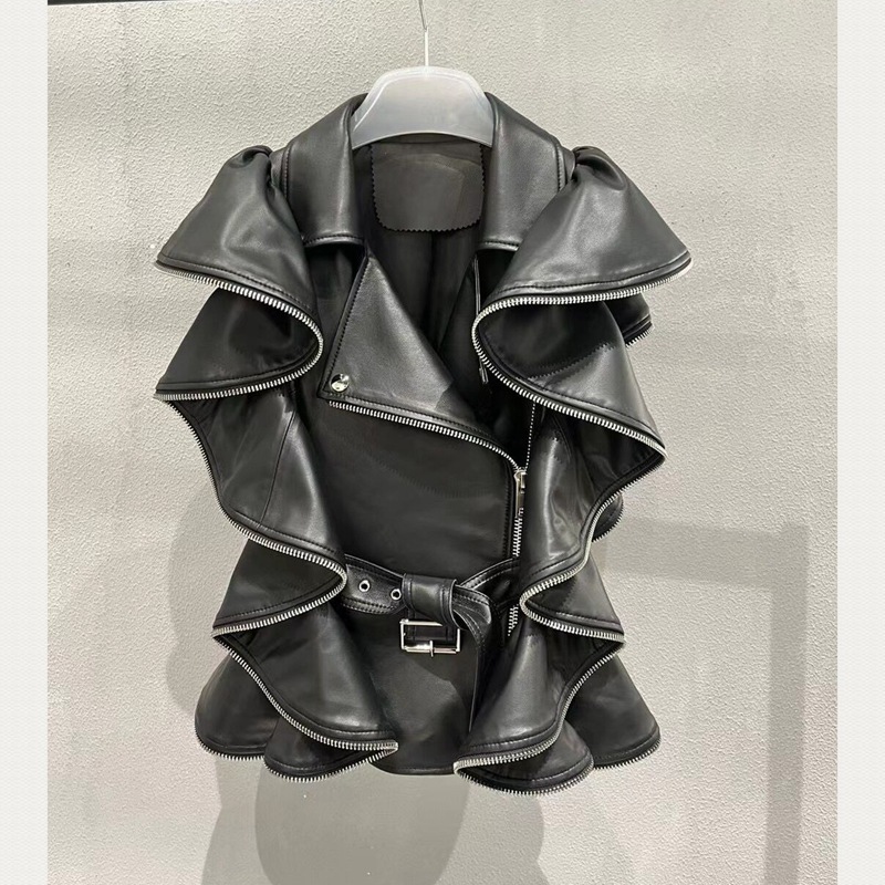 Sheepskin Leather Vest Heavy Work Sheepskin Coat 6 Sheepskin Leather Vest Heavy Work Sheepskin Coat - Image 6