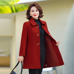 Mid-length Wool Blazer Designed Specifically For Middle-aged And Older Women
