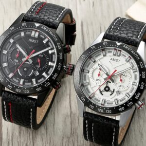 Emmett Steel Belt Six Hand Dial Quartz Watch