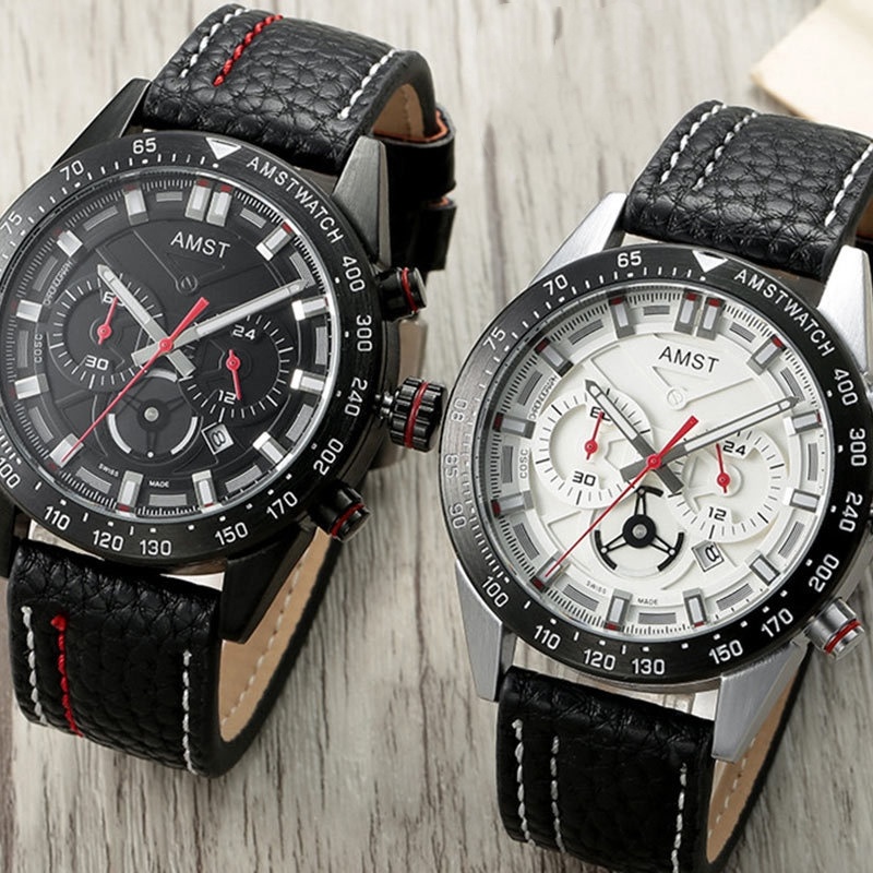 Emmett Steel Belt Six Hand Dial Quartz Watch 1 Emmett Steel Belt Six Hand Dial Quartz Watch