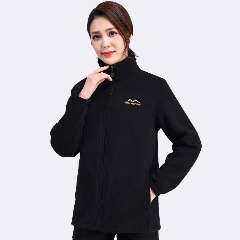 Women's Thickened Zip-up Stand-collar Loose Sports Jacket 7 Women's Thickened Zip-up Stand-collar Loose Sports Jacket - Image 7