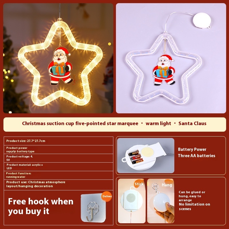 Christmas Pendant Decoration Christmas Atmosphere Led Lights Led Christmas Star Light Decoration For Window Door For Holiday 9 Christmas Pendant Decoration Christmas Atmosphere Led Lights Led Christmas Star Light Decoration For Window Door For Holiday - Image 9