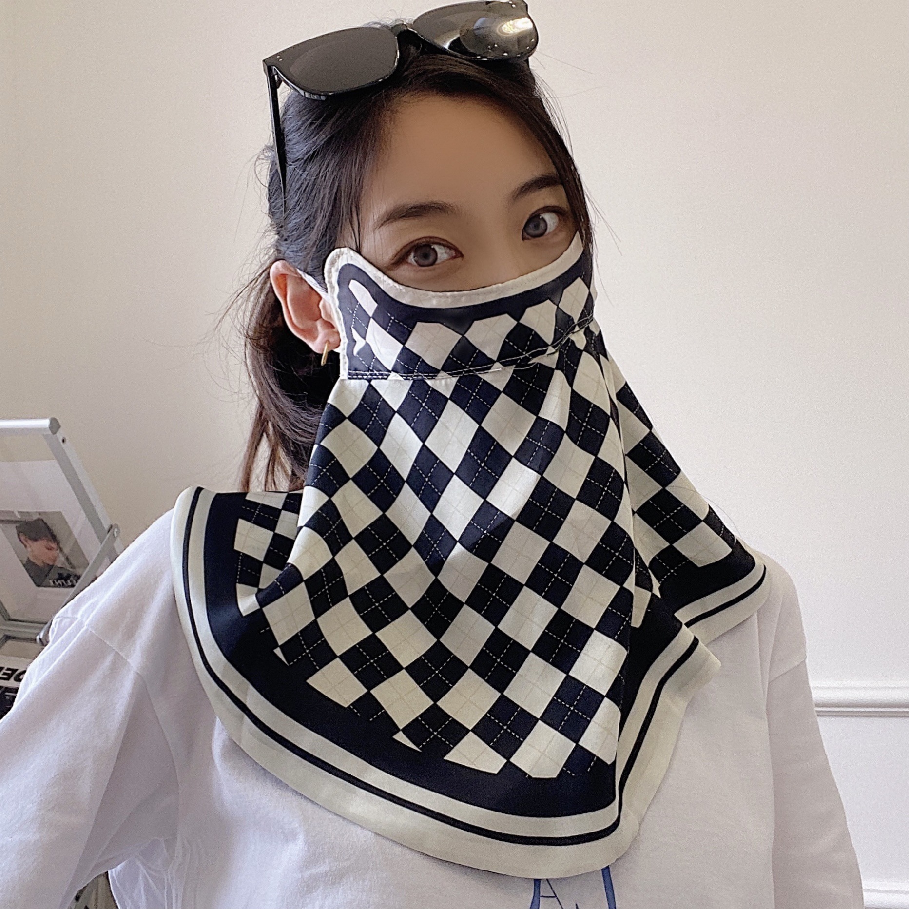 Female Printed Breathable Eye Corner Protection Summer Sunscreen Mask 8 Female Printed Breathable Eye Corner Protection Summer Sunscreen Mask - Image 8