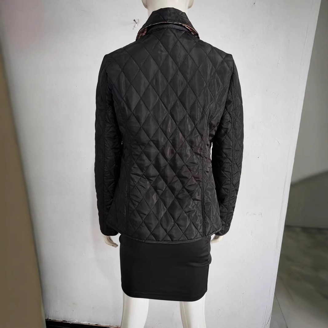 Women's Slim-Fit Diamond-Quilted Cotton Padded Jacket 8 Women's Slim-Fit Diamond-Quilted Cotton Padded Jacket - Image 8