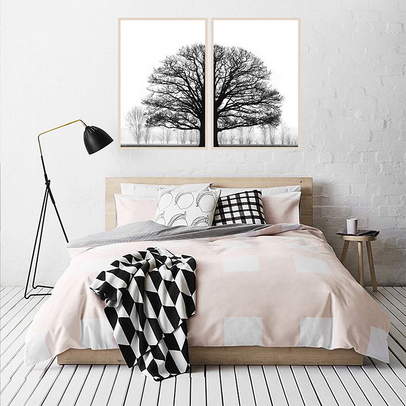 Black And White Winter Trees Modern Sofa Background Wall Decorative Painting 5 Black And White Winter Trees Modern Sofa Background Wall Decorative Painting - Image 5