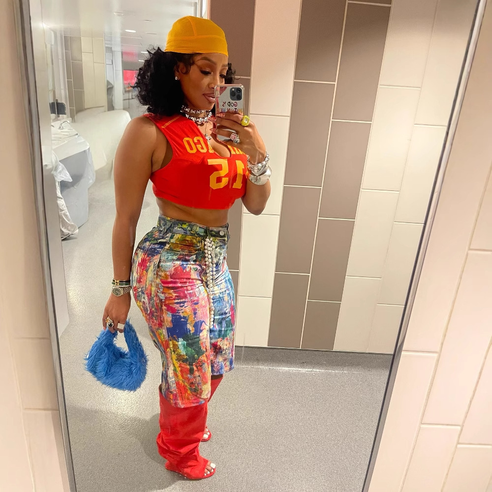 Fashionable Casual Straight-leg Pants Painted Shorts 4 Fashionable Casual Straight-leg Pants Painted Shorts - Image 4