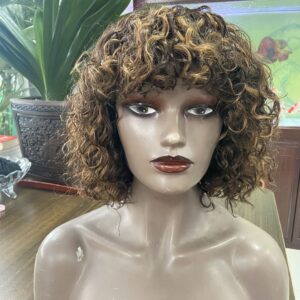 Human Hair Full Mechanism Bob Wig – Natural Short Bob Headgear Wig, Real Human Hair Ready-to-Wear Women’s Wig