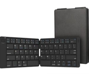 Wireless Leather Mini Folding Bluetooth Keyboard