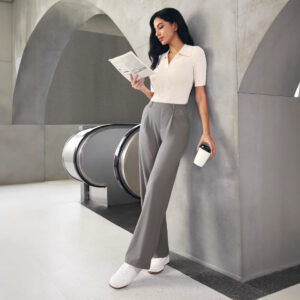 Womens High-Waisted Stretchy Work Business Casual Pants