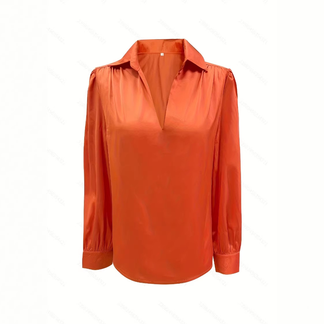 Satin Pleated Long Sleeve Top 3 Satin Pleated Long Sleeve Top - Image 3