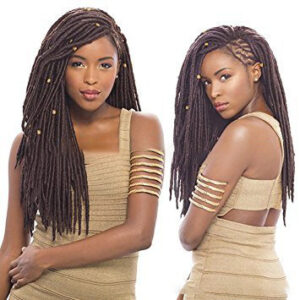 African Black Braided Wig – Solid Synthetic Box Braids Wig, Natural Look Chemical Fiber Hair Wig for Women