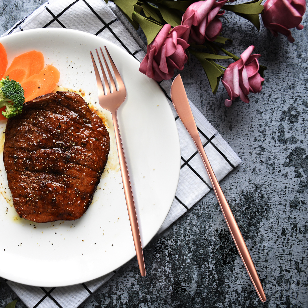 36-piece Stainless Steel Tableware Wooden Box Gift Box Set 3 36-piece Stainless Steel Tableware Wooden Box Gift Box Set - Image 3