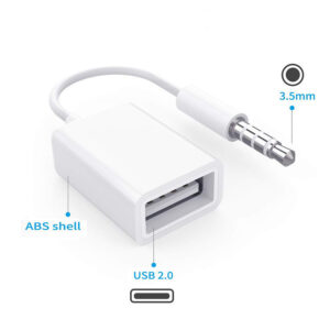3.5mm Male AUX Audio Jack to USB 2.0 Female Converter