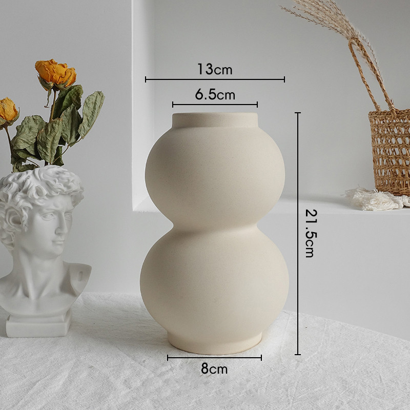 Simplicity Ceramic Vase Dry Flower Arrangement Home Decoration Ornament Living Room Display Art Vases 6 Simplicity Ceramic Vase Dry Flower Arrangement Home Decoration Ornament Living Room Display Art Vases - Image 6