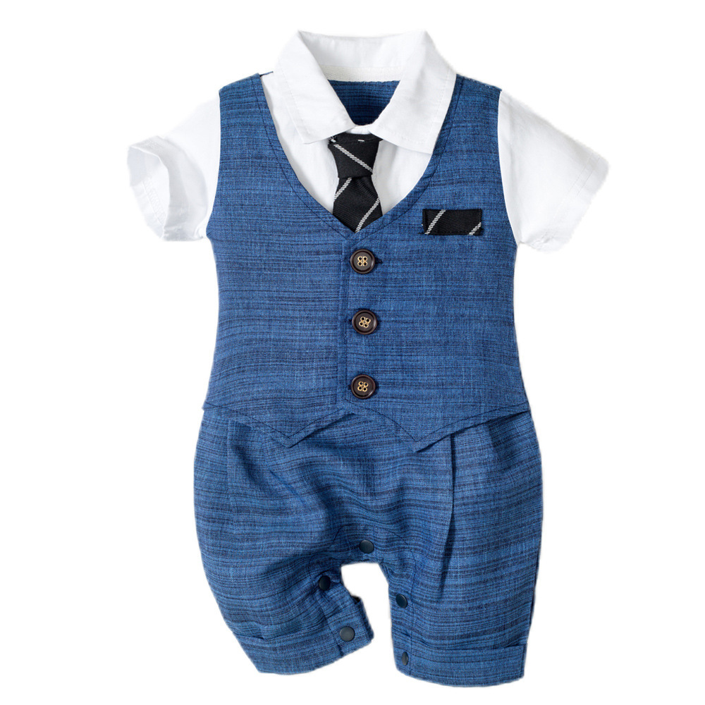 Summer New Baby Boy Jumpsuit Boys Gentleman Baby Children's Clothing 3 Summer New Baby Boy Jumpsuit Boys Gentleman Baby Children's Clothing - Image 3