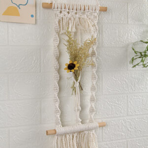 Woven Tapestry, Cotton Rope, Wall Hanging And Dried Flower Decoration