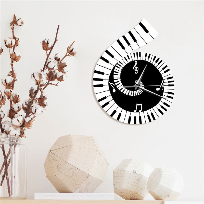 Decoration Wall Clock Treble Clef Piano Keyboard Musical Notes Irregular Decoration Clock Wall Clock Cross-border 1 Decoration Wall Clock Treble Clef Piano Keyboard Musical Notes Irregular Decoration Clock Wall Clock Cross-border