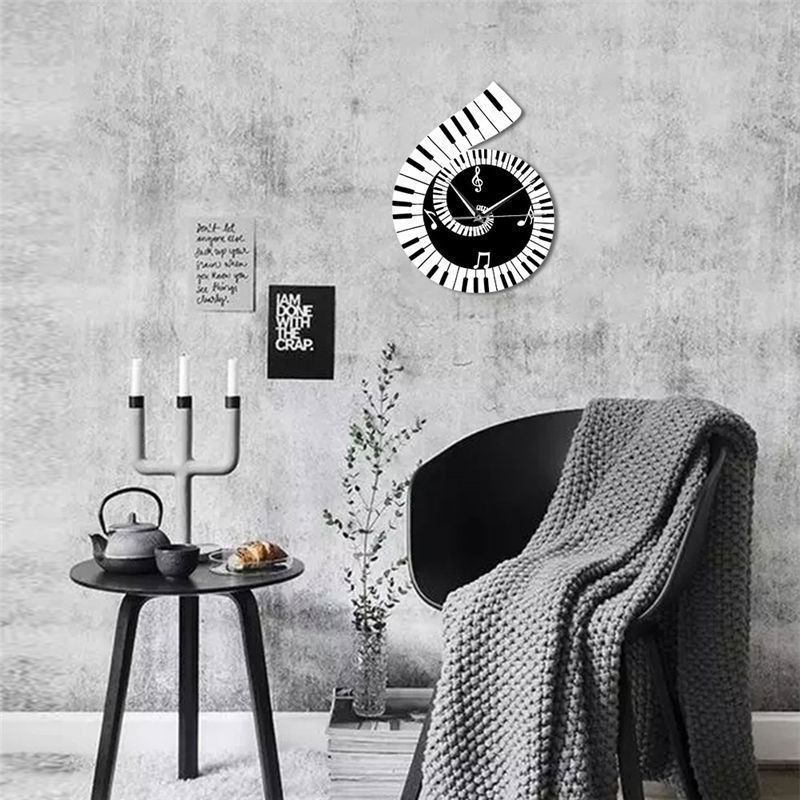 Decoration Wall Clock Treble Clef Piano Keyboard Musical Notes Irregular Decoration Clock Wall Clock Cross-border 3 Decoration Wall Clock Treble Clef Piano Keyboard Musical Notes Irregular Decoration Clock Wall Clock Cross-border - Image 3