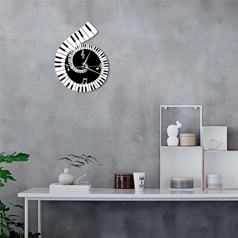 Decoration Wall Clock Treble Clef Piano Keyboard Musical Notes Irregular Decoration Clock Wall Clock Cross-border 2 Decoration Wall Clock Treble Clef Piano Keyboard Musical Notes Irregular Decoration Clock Wall Clock Cross-border - Image 2