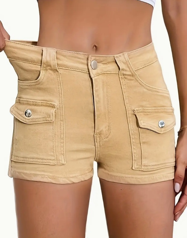 Women's Stretchy Multi-Pocket Denim Shorts 4 Women's Stretchy Multi-Pocket Denim Shorts - Image 4