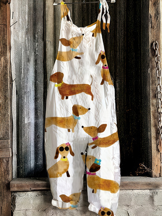 Printed Retro Wide-leg Women's Jumpsuit 2 Printed Retro Wide-leg Women's Jumpsuit - Image 2