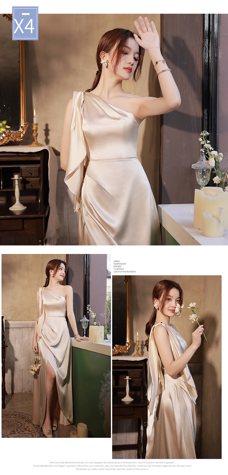 Simple And Light Luxury Satin Sisters Group Party Formal Dress 4 Simple And Light Luxury Satin Sisters Group Party Formal Dress - Image 4