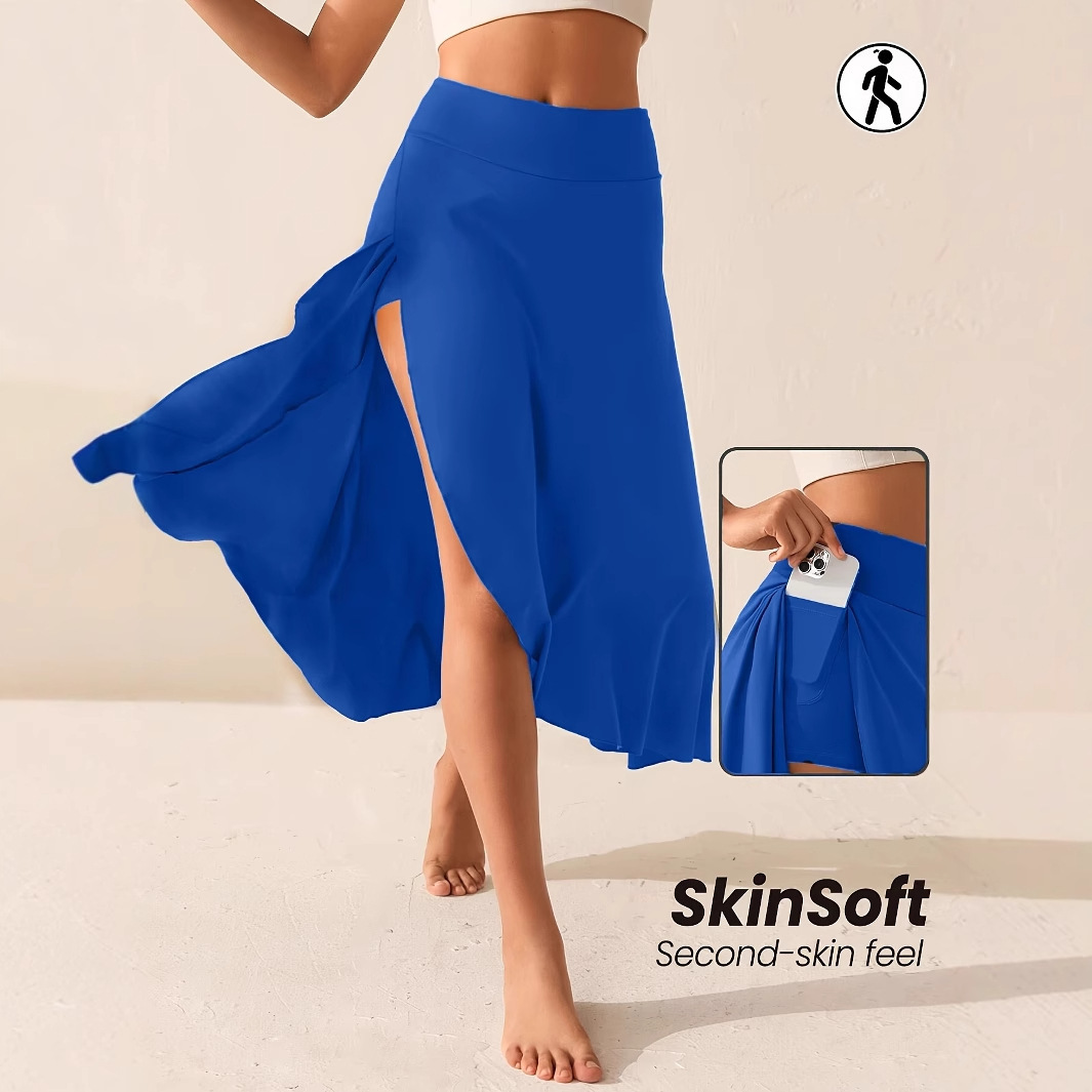 Elegant Flowing Solid-Colored Midi Skirt With Ruffle Trim 3 Elegant Flowing Solid-Colored Midi Skirt With Ruffle Trim - Image 3