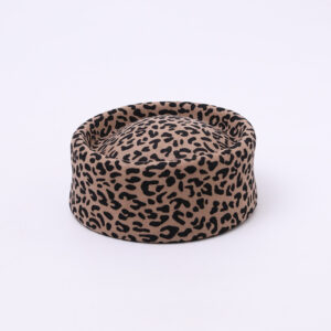 American-style Leopard-print Pillbox Hat Women's New High-end Design