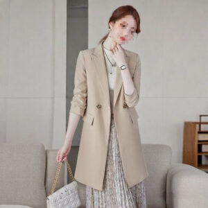 Elegant Korean-style Casual Blazertrench Coat