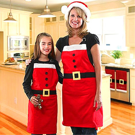 Red Merry Christmas Apron Christmas Apron For Women Girls Cake Kitchen Cook Apron For Mother's New Year Gift Unisex 2 Red Merry Christmas Apron Christmas Apron For Women Girls Cake Kitchen Cook Apron For Mother's New Year Gift Unisex - Image 2