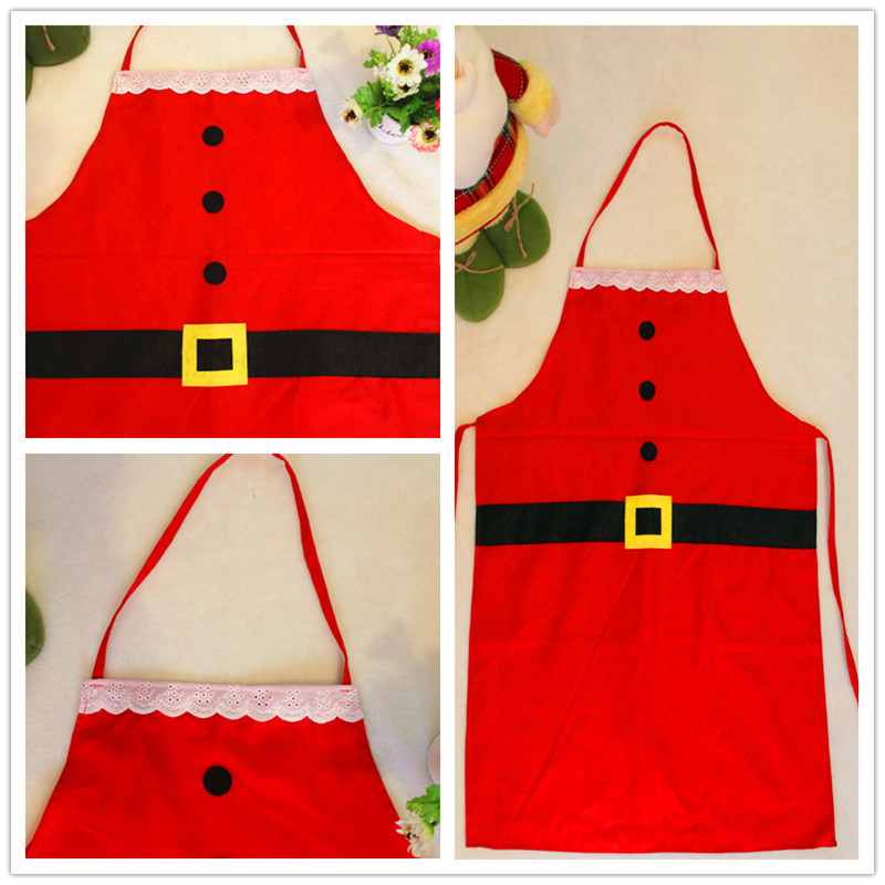 Red Merry Christmas Apron Christmas Apron For Women Girls Cake Kitchen Cook Apron For Mother's New Year Gift Unisex 5 Red Merry Christmas Apron Christmas Apron For Women Girls Cake Kitchen Cook Apron For Mother's New Year Gift Unisex - Image 5