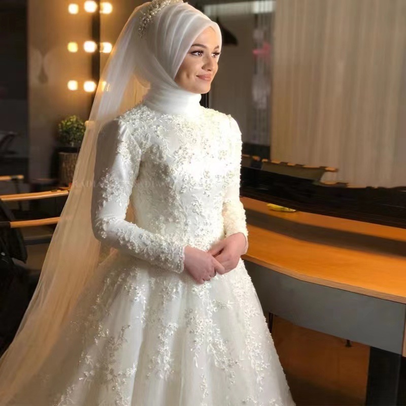 Long Sleeve White Dignified Wedding Dress 4 Long Sleeve White Dignified Wedding Dress - Image 4