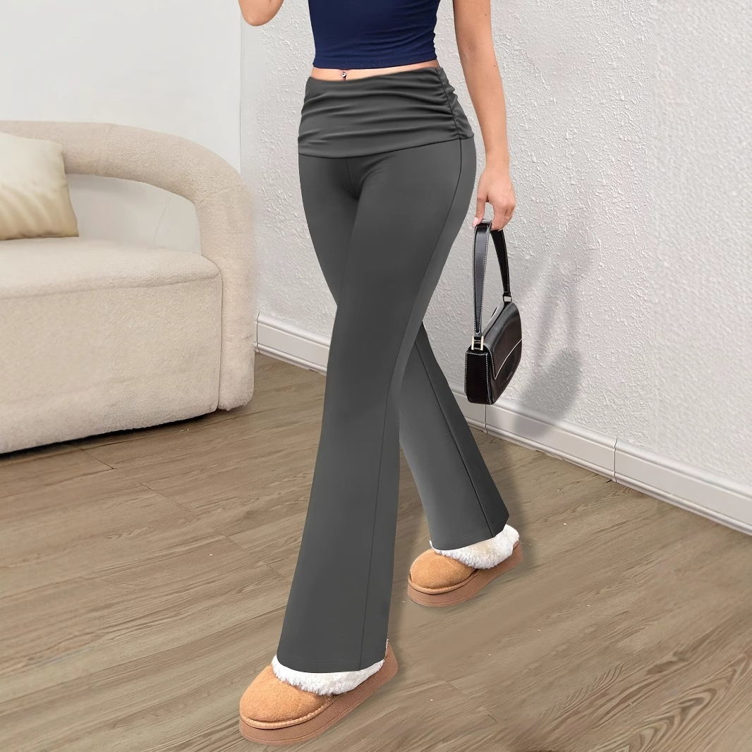 Personalized Knit Leggings With A Ruched Fold-over Waistband 4 Personalized Knit Leggings With A Ruched Fold-over Waistband - Image 4