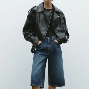 Bestselling Street-style Retro Turn-down Collar Loose Washed Jacket