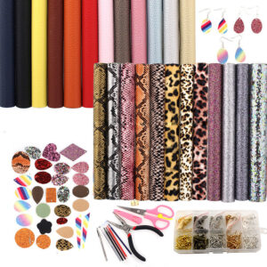 DIY earrings set leather double-sided set